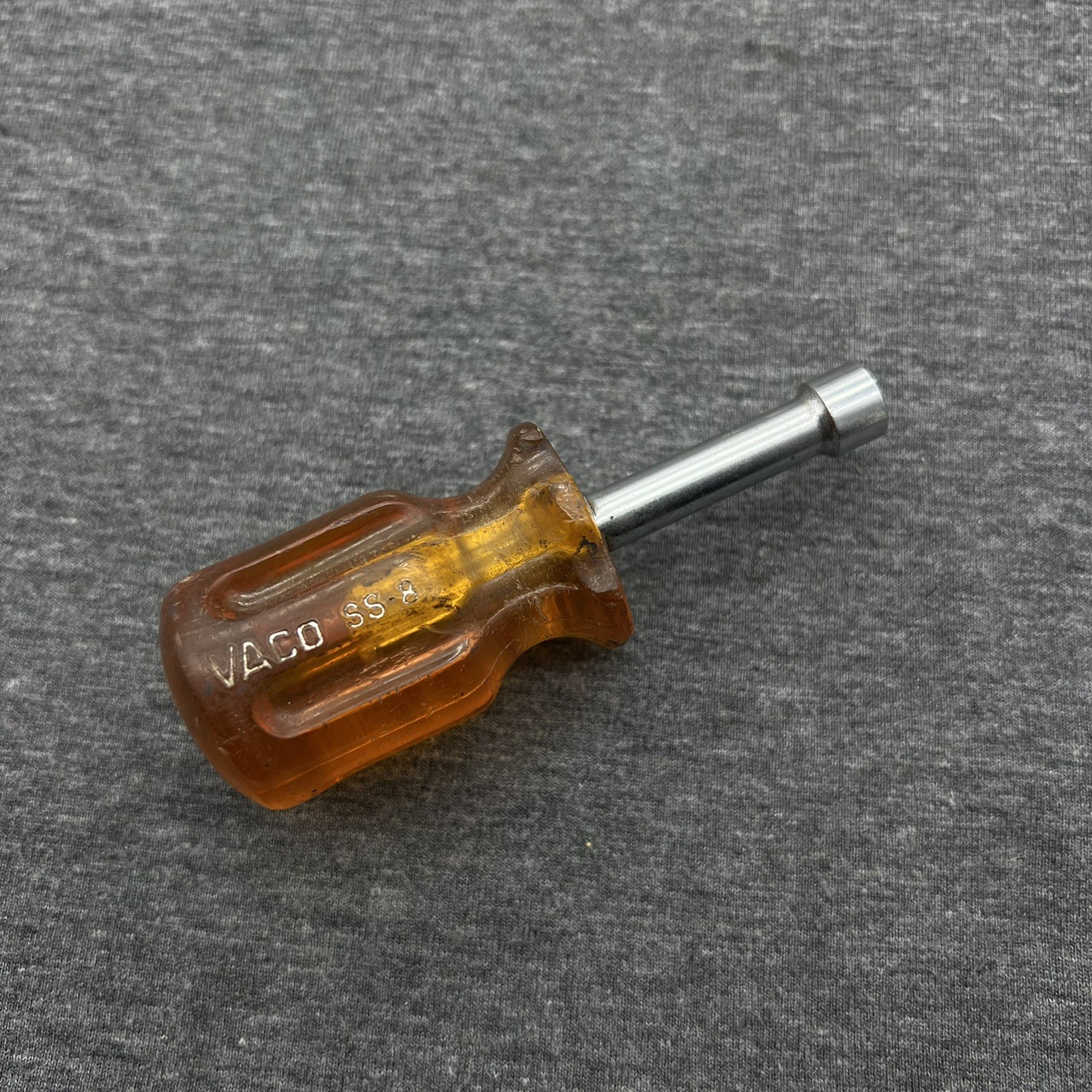 VACO Tools 1/4” Stubby Nut Driver 4 Inches Long SS8 Yellow Handle USA
