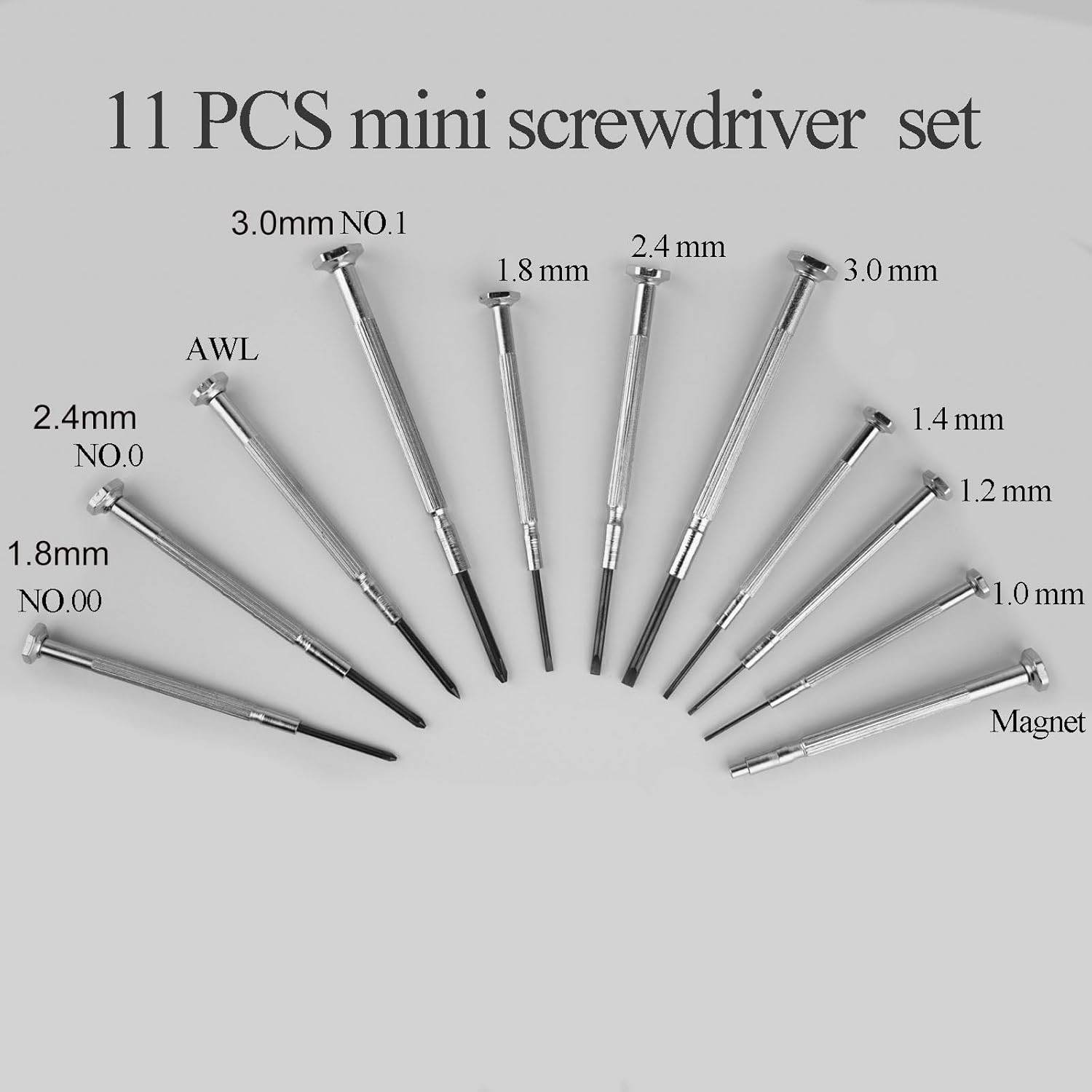 11PCS Small Precision Screwdriver Set, Premium Mini Screw Silver and Black