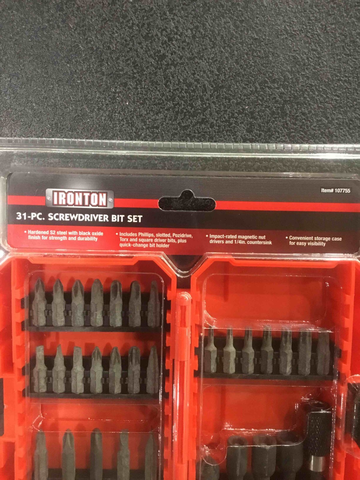 IRONTON 31-Piece Screwdriver Bit Set Magnetic Holder Torx Hex Phillips Slotted