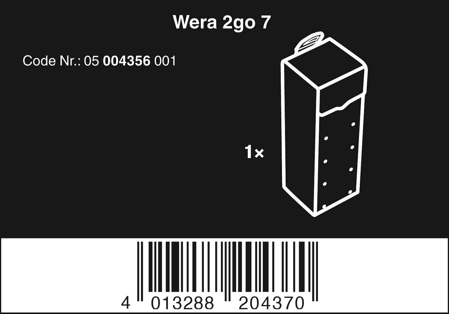 Wera 05004356001 2GO 7 High Tool Box, 100 x 105 x 300 mm, Black