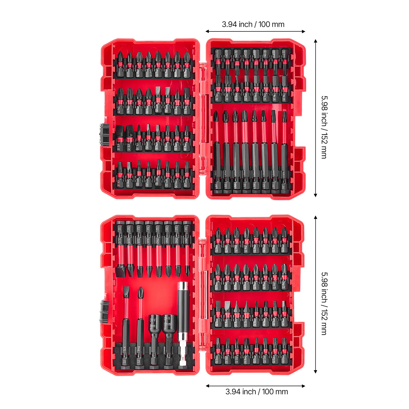 Screwdriver Bit Set 101-Piece Magnetic Bits Blackened Finish with Storage Case