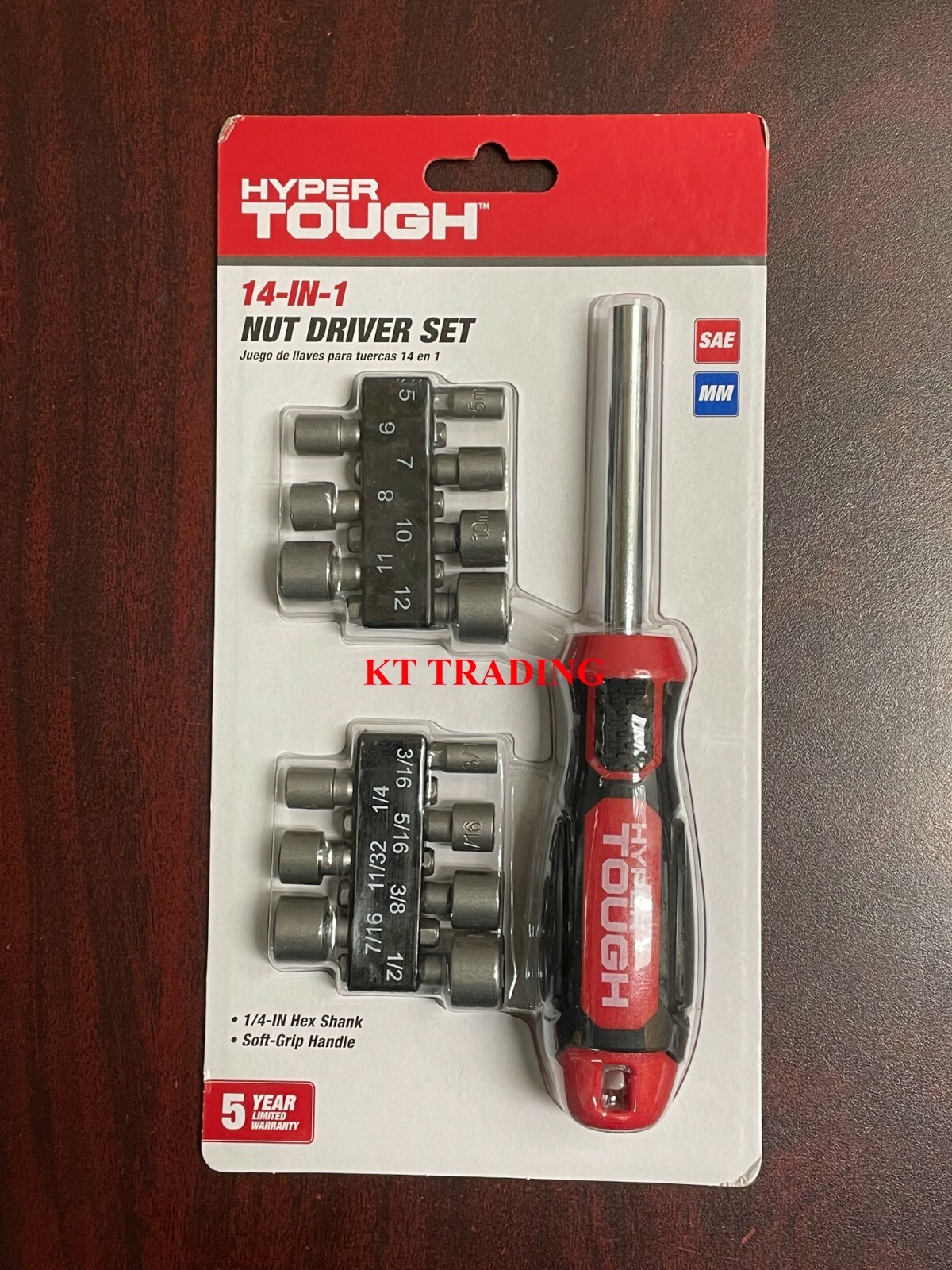 HYPER TOUGH 14-IN-1 Alloy Steel NUT DRIVER Bits SET Sae Metric 1/4-in HEX Shank
