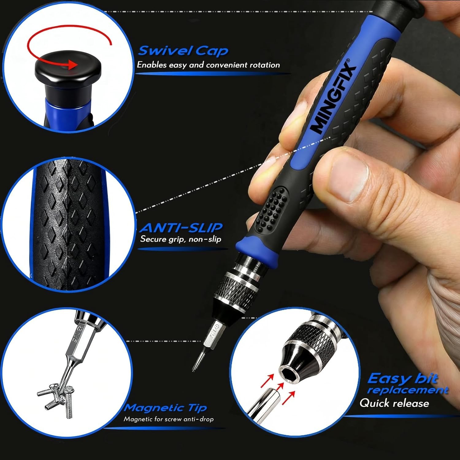 Magnetic Eyeglass Repair Kit Screws Nose Pads Precision Screwdriver Tool Set Cas