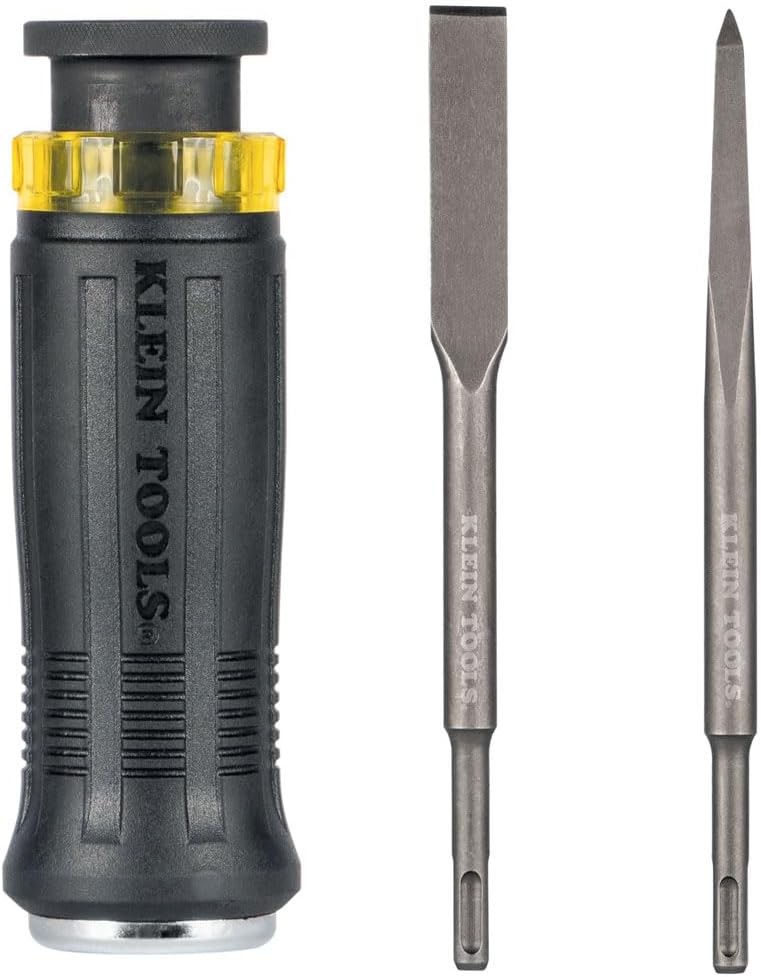 Klein Tools 32753SD SDS Demolition Screwdriver, Flat Chisel and Bull Black