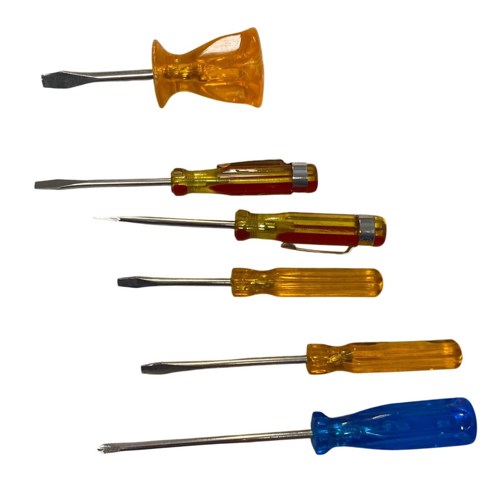 Vintage Mini Screwdriver Lot Pocket Stubby Precision Flat Phillips 6 Pc
