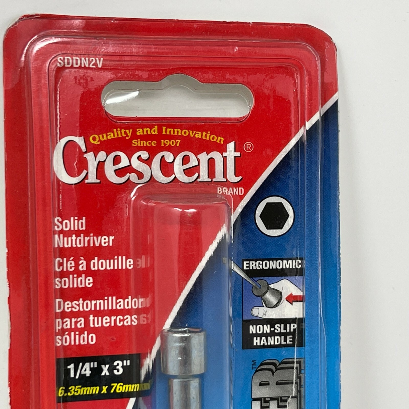 Crescent 1/4″ x 3″ Dura-Driver Solid Nutdriver Ergonomic Non-Slip Handle SDDN2V