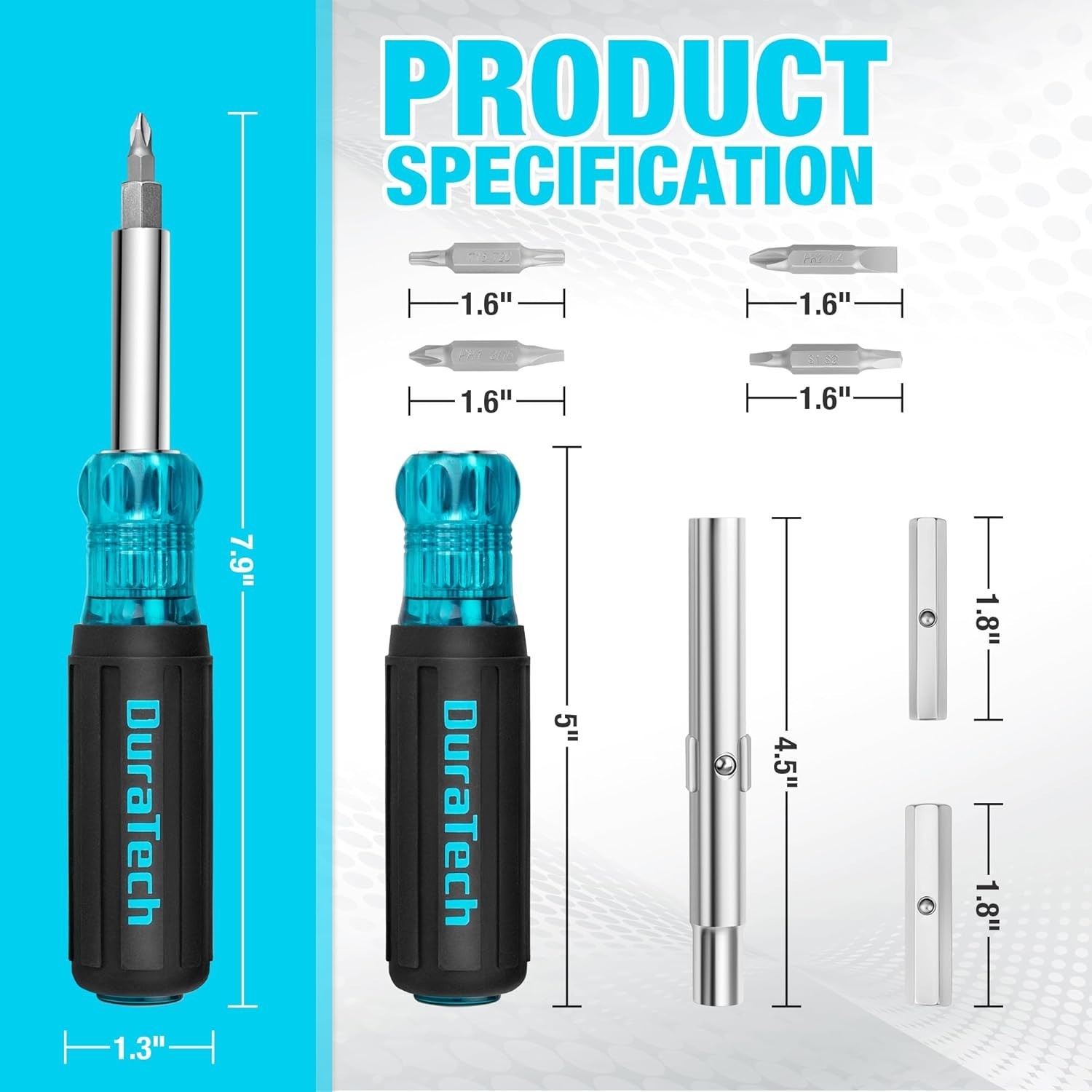 Ergonomic 11-in-1 Screwdriver Set – S2 Steel Bits for Professionals