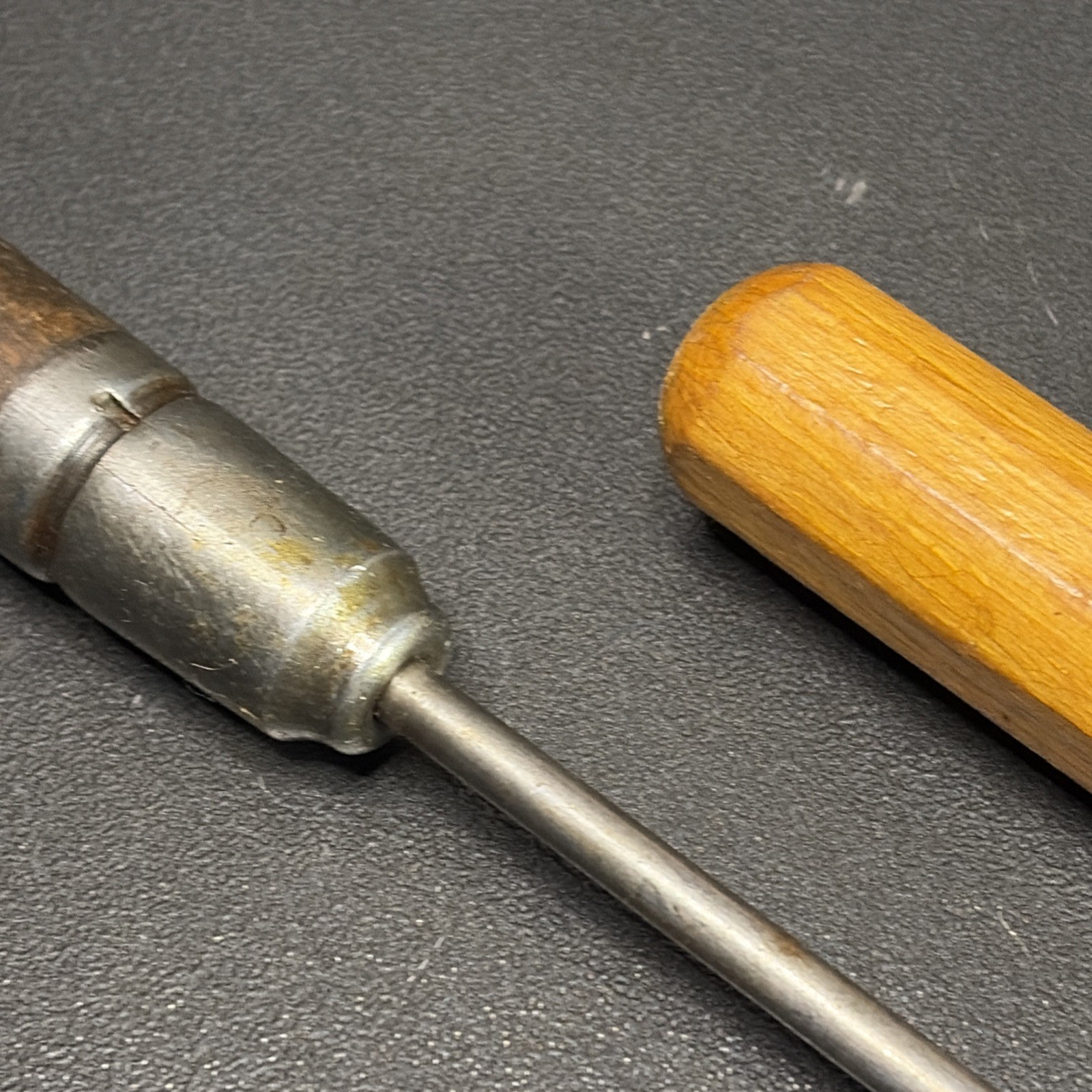 2 Tamper proof Wood Handle Screwdrivers Snake Eye Fork Bit