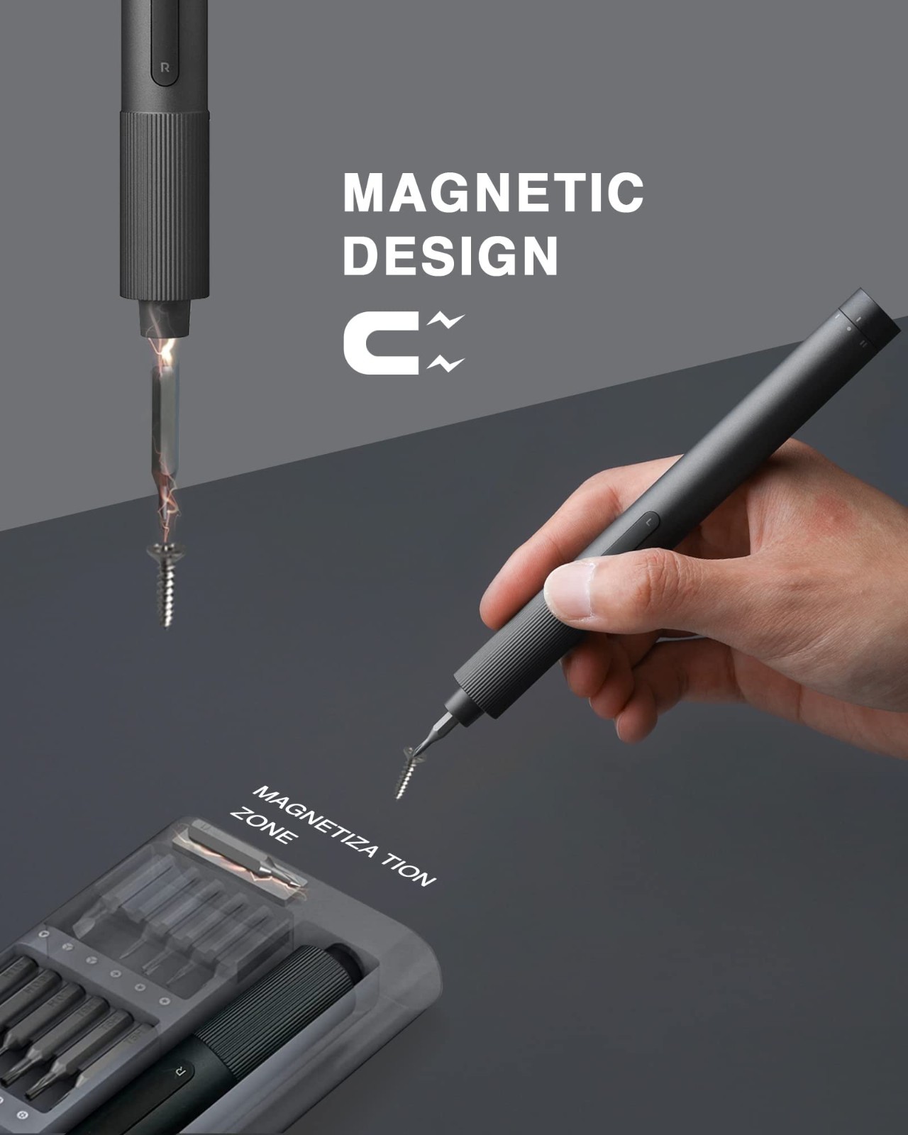 Electric Precision Screwdriver – All-Metal Gearbox, Magnetic Motor, Rechargeable