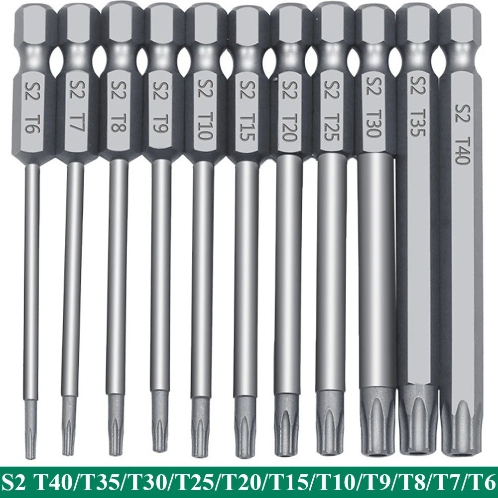 11PCS 1/4″ Hex Security Torx Screwdriver Bit Set Magnetic Drill Flat Head 50/100