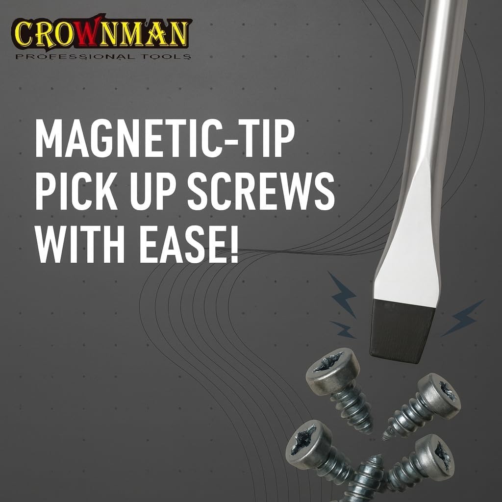 6-Piece Magnetic Screwdriver Set – Heavy Duty CR-V – 3 Phillips & 3 Flathead