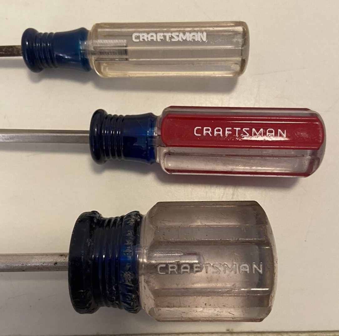 3 Craftsman Screwdrivers 2 Phillips 1 Flathead USA