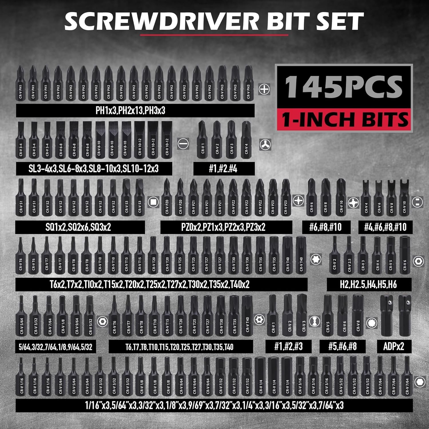 232-Piece Ultimate Screwdriver Bit Set, Cr-V Impact Driver Bit Set Includes