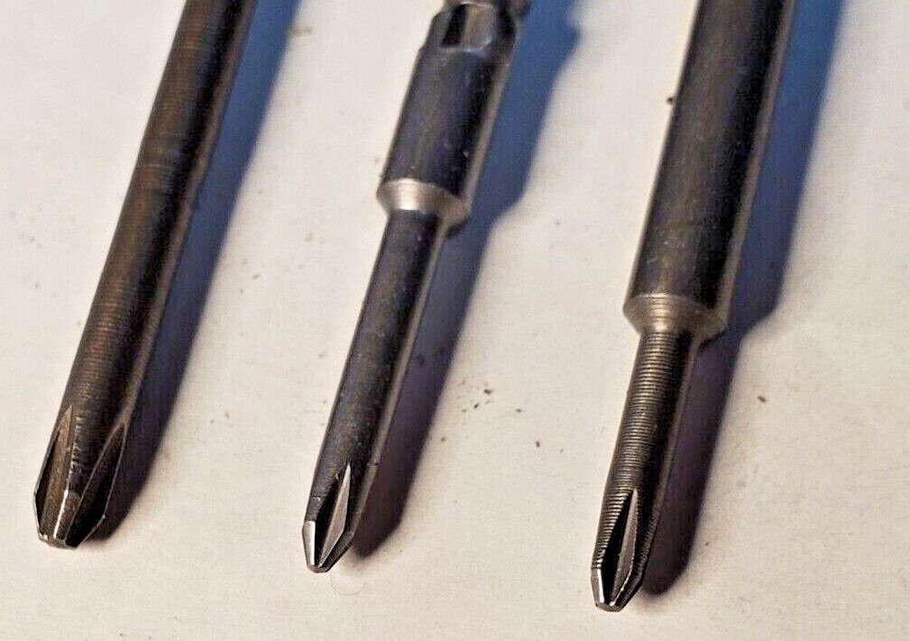5mm Round Shank Phillips Screwdriver Bits Magnetic Torque numbers 1, 1/2, 0, new