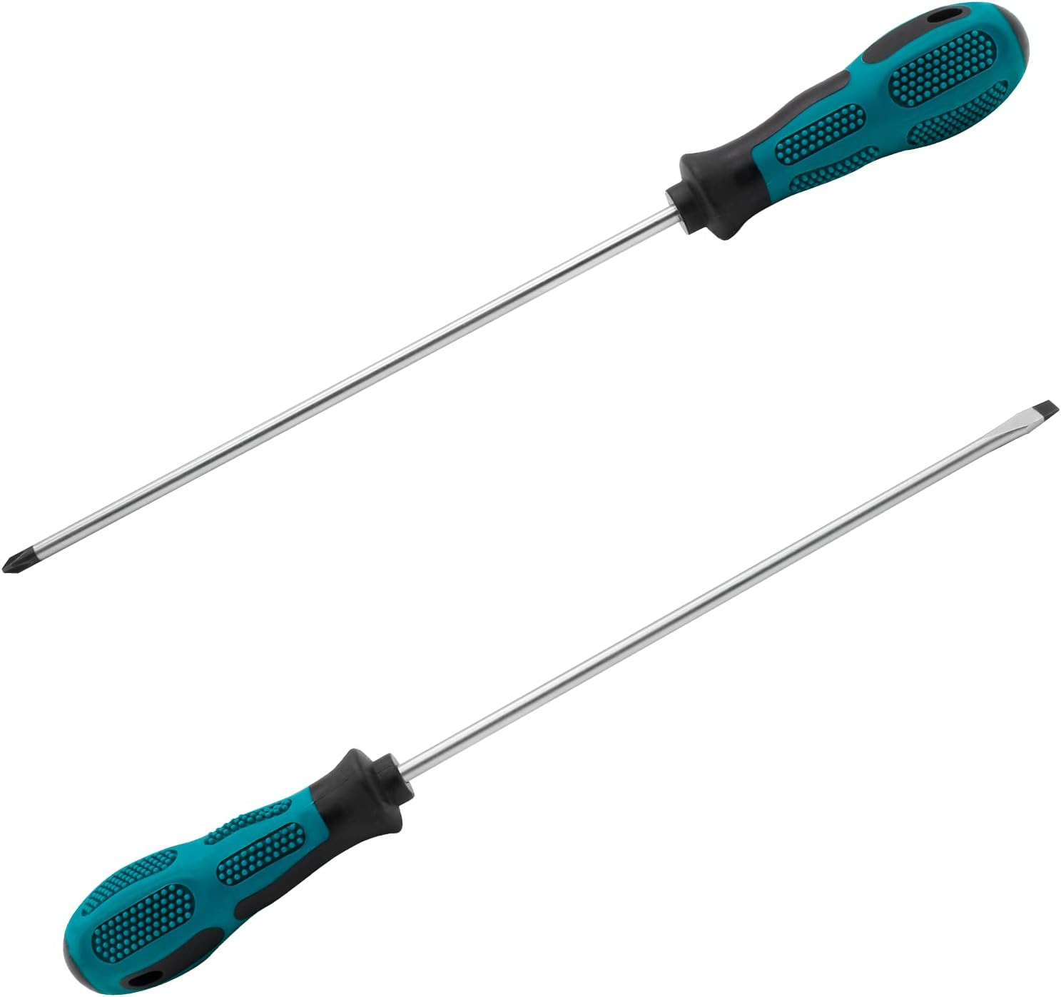 2pc Long Screwdriver Set 8″ Shaft Magnetic Phillips & Flat Head Repair Tool 300m