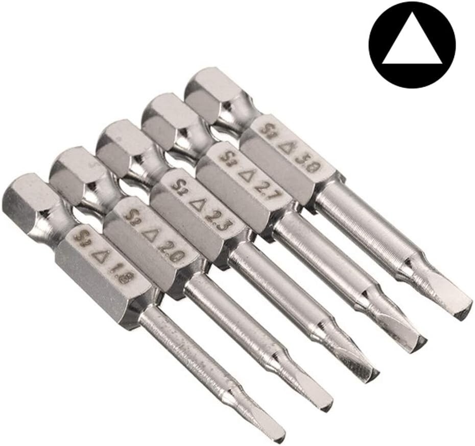 5 Pcs Magnetic Triangle Head Screwdriver Bit Set S2 Steel Triangular Screwdriver