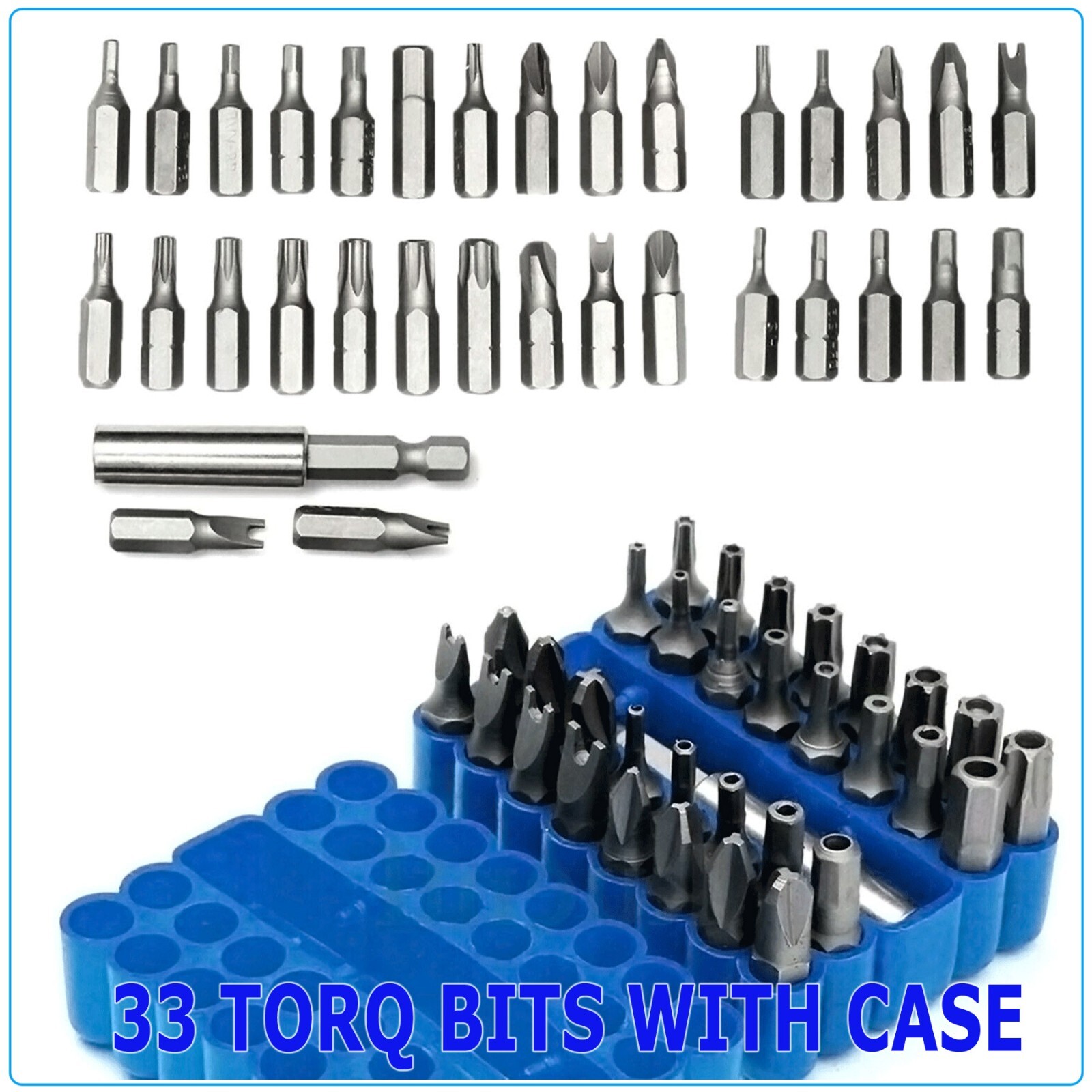 Security Tamper Proof Bit Set 33pc Torq Torx Hex Star Spanner Tri Wing Screwdriv
