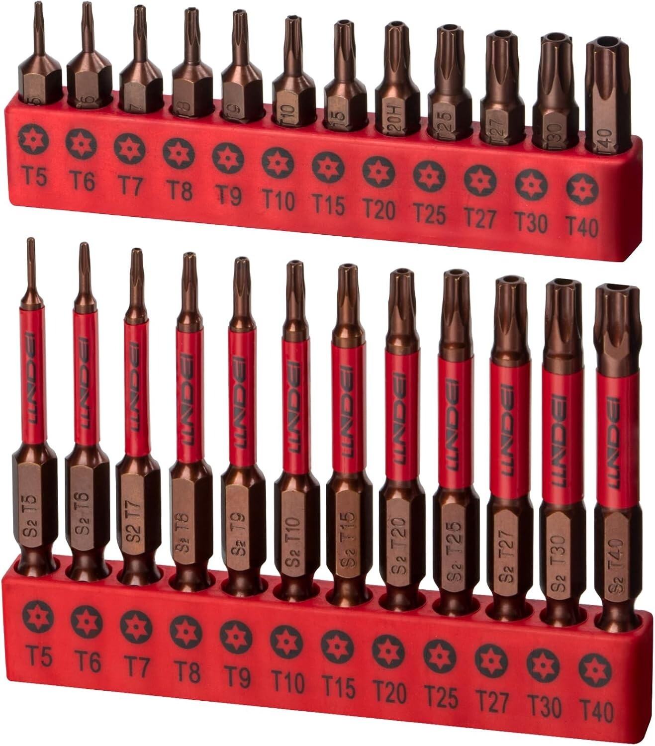 25PCS Torx Bit Set T5-T40 Security Torx Bit Set Tamper Resistant 1″& 2″ Magnetic