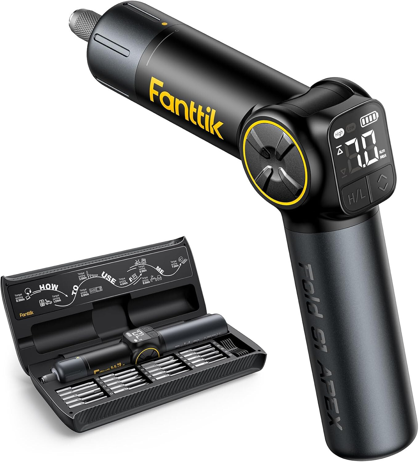 S1 APEX 3.7V Electric Screwdriver, Pivot Handle Screwdriver, Max 7N.m High Torqu
