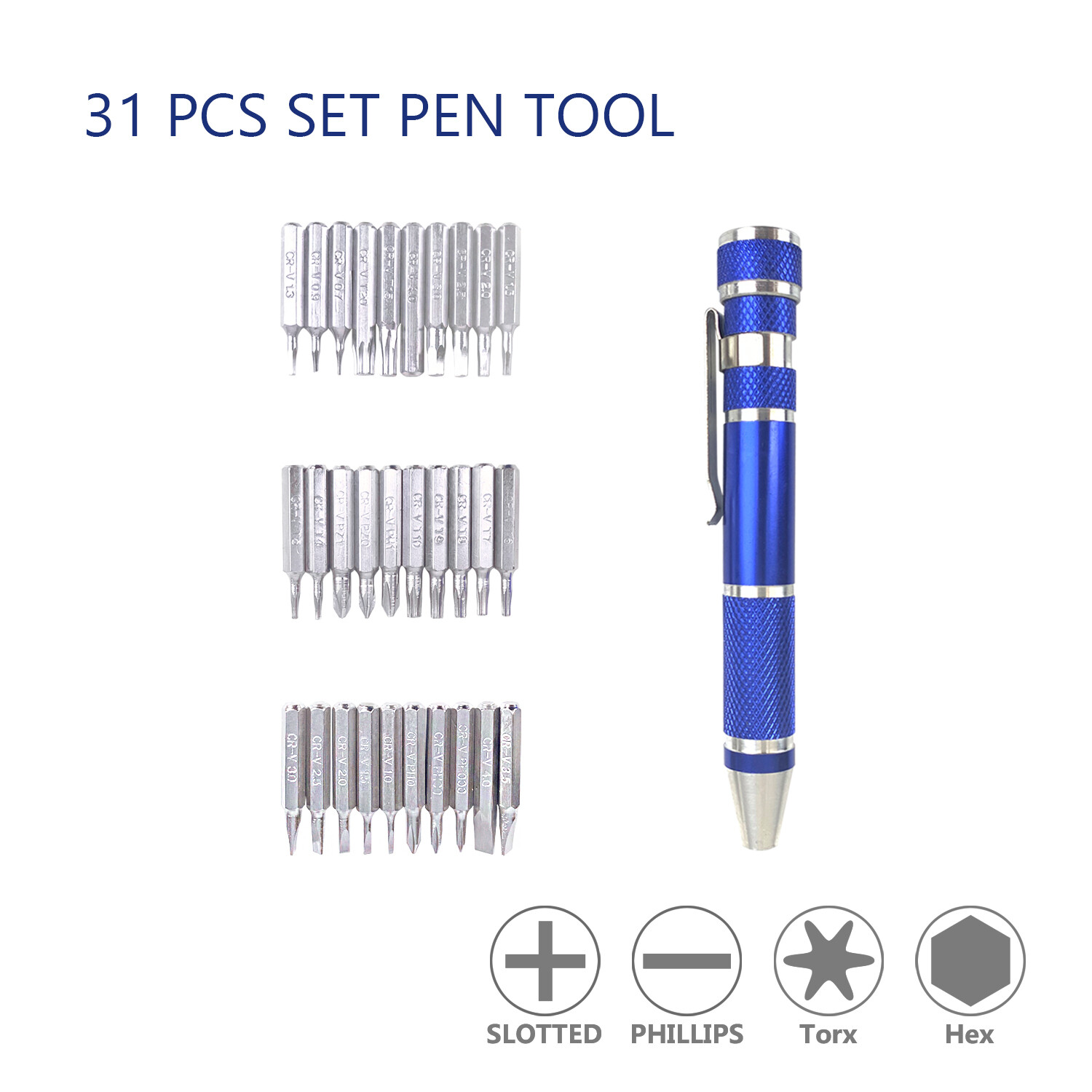 Multipurpose 30-in-1 Precision Pocket Screwdriver Set With Aluminum Pen Tool Kit