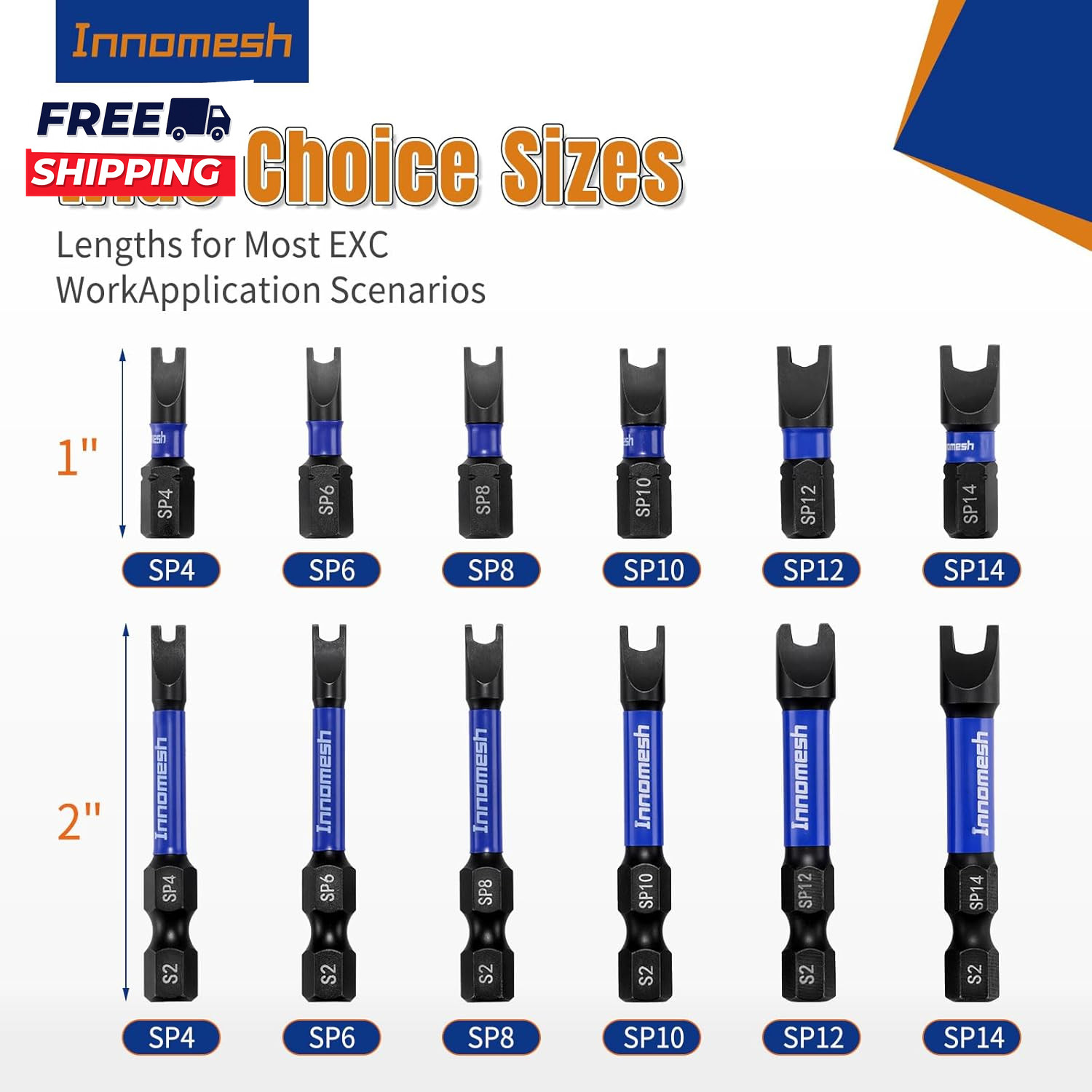 Magnetic Spanner Bit Set 1″ 6-Piece Security Bits SP4 SP6 SP8 SP10 SP12 SP14