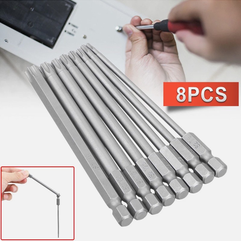 8pcs Torx Bit Set + Hex Key Allen Bit Set – For Power Drill & Impact Driver