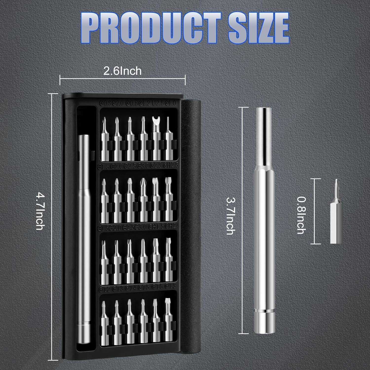 25 in 1 Precision Screwdriver Set S2 Steel Bits Mini Repair Kit for Laptop Phone