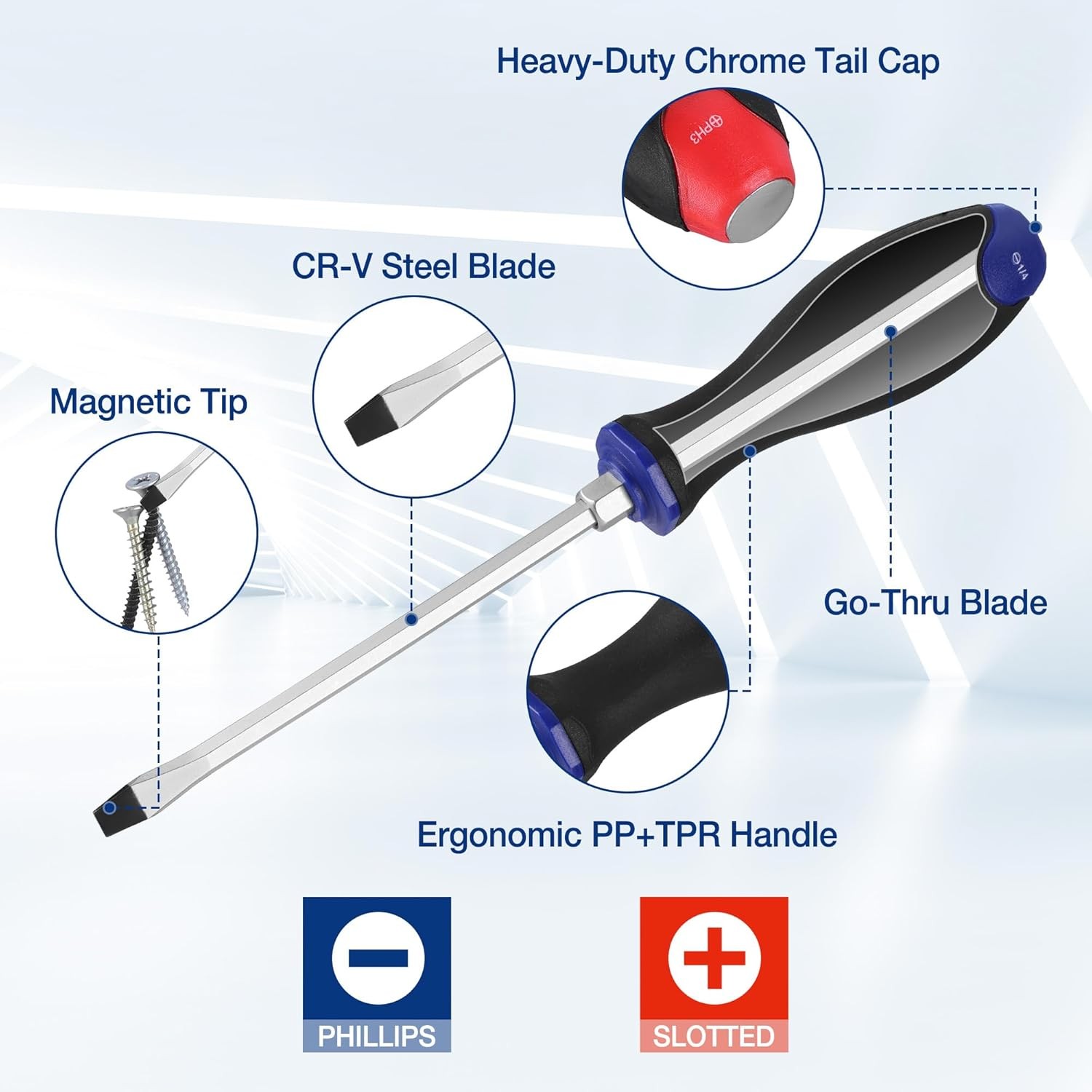 WORKPRO 22x Precision Magnetic Screwdriver Set Slotted Phillips Torx CRV Steel