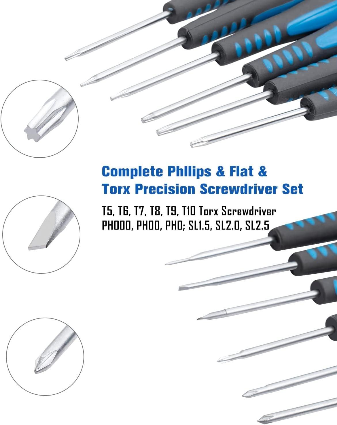 ROTATION 12-Piece Precision Screwdriver Set Phillips Slotted Torx Star BRAND NEW