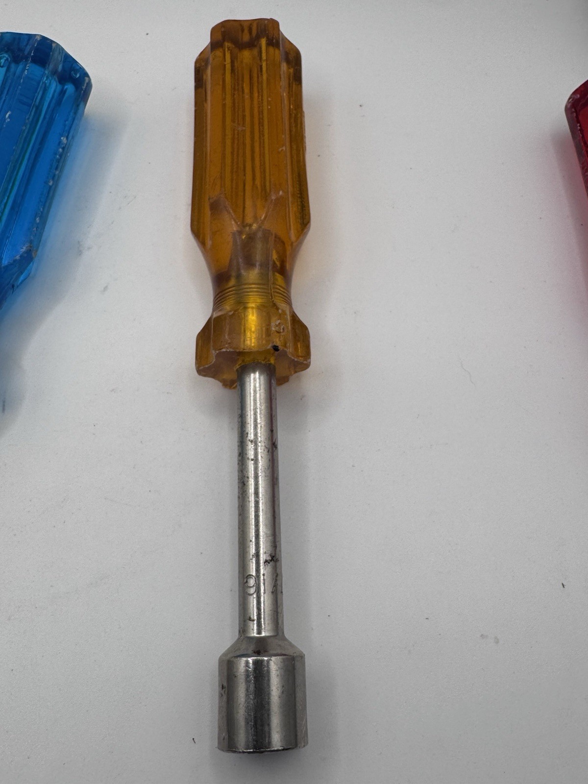 Vintage Taiwan Nut Driver Set 6pc Color Handle Hollow Shaft 1/4-1/2 Inch