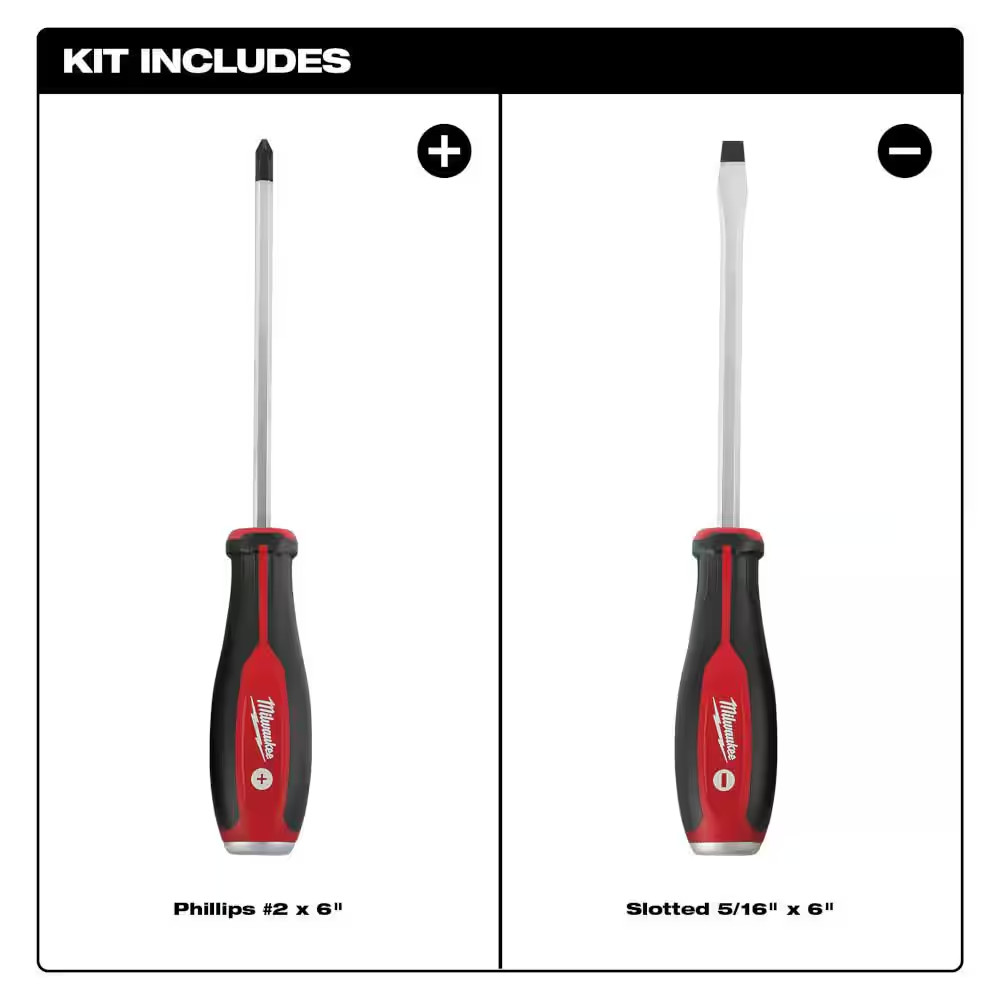 Demo Screwdriver Drivers With Steel Caps (2-piece) | Milwaukee Demolition Set