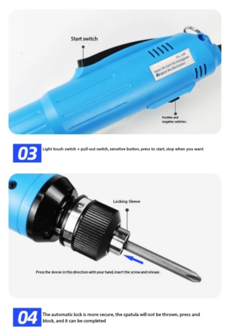 Electric Screwdriver Industrial-Grade Corded Model 220V for Home Repairs