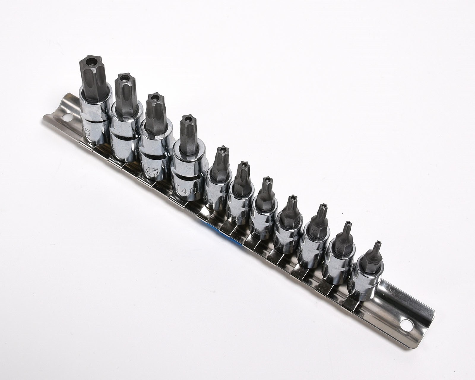 11pc Security Torx Socket 6 Point Set 3/8″ & 1/4″ Star Bit Tamper Proof S2 Steel