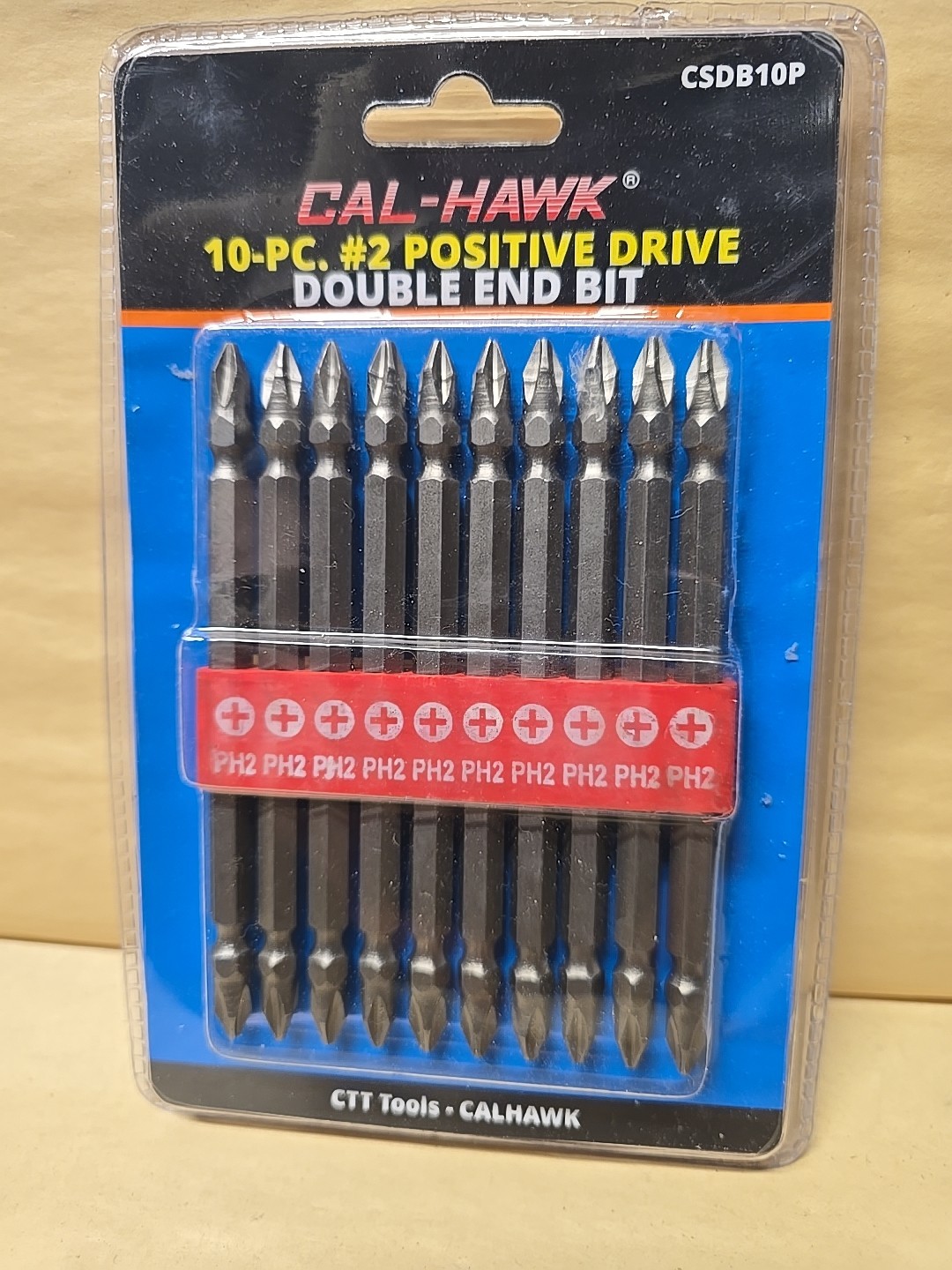 10-Pc #2 Positive Drive Double End Phillips Head Screwdriver Bit Set Hex