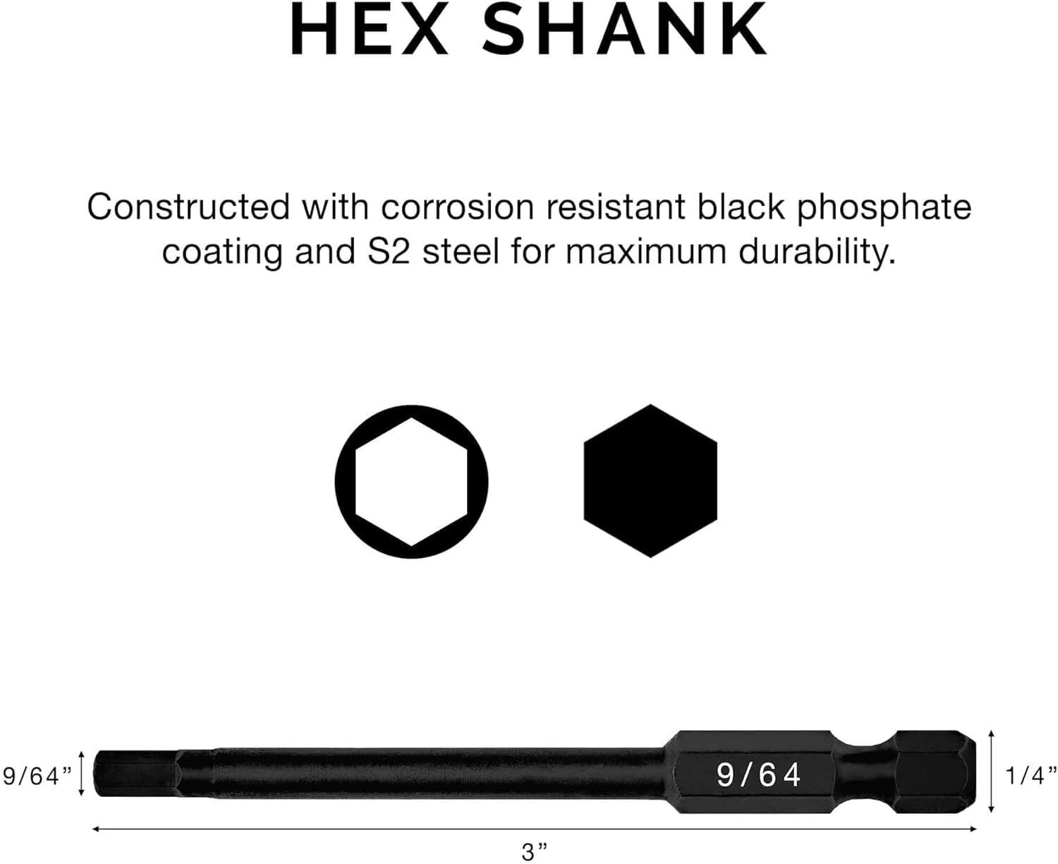 01147A Allen Wrench Drill Bits, 11-Piece Hex Drill Bit Set, SAE Sizes 1/16″ t…
