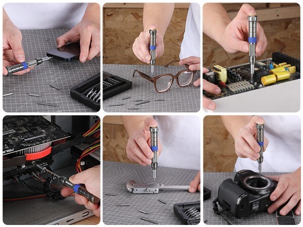 24 in 1 Small Screwdriver Set w/Extendable Pole, Magnetic Mini Repair Tool Kit