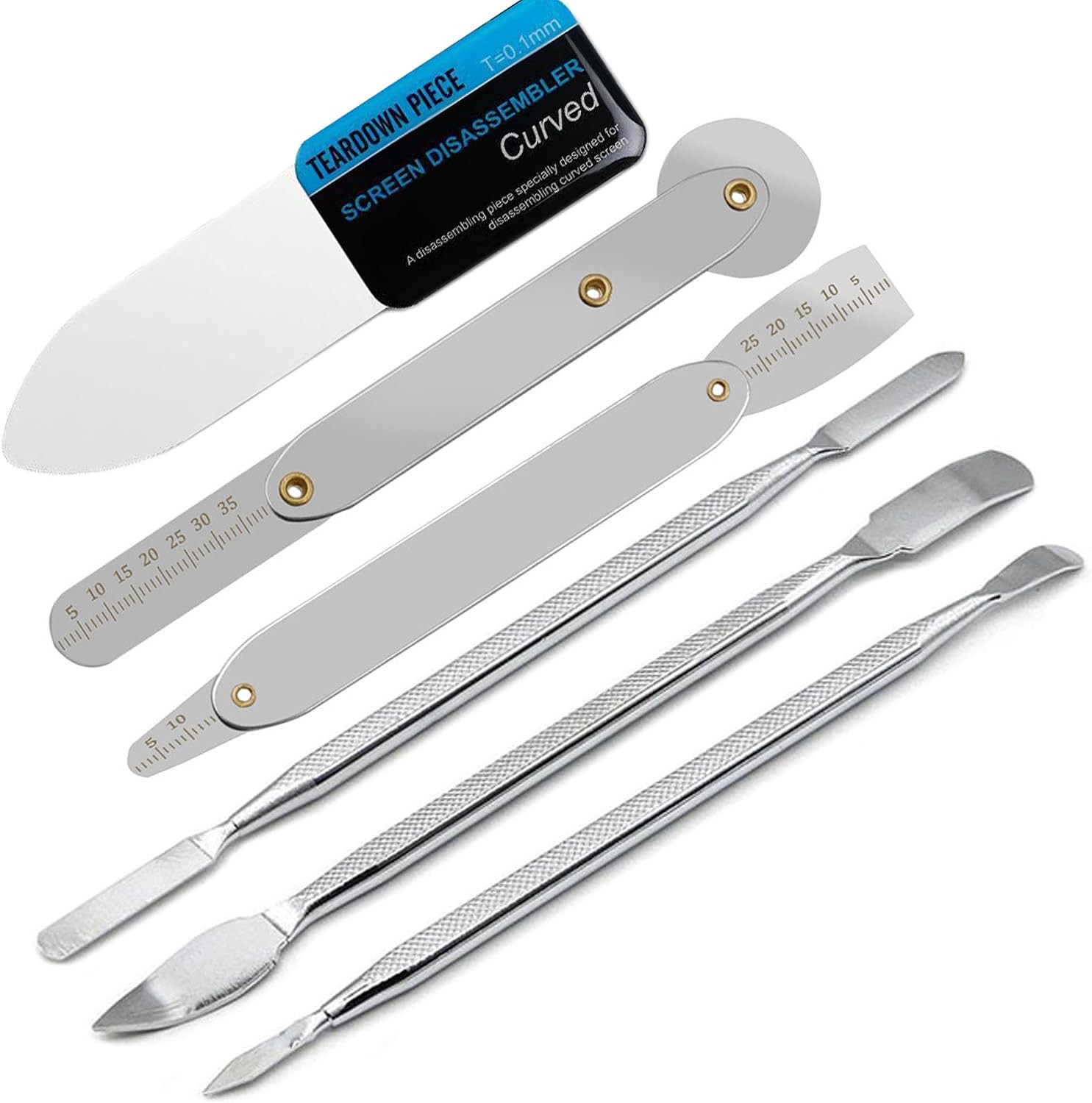 6 Piece Metal Spudger Pry Tool Kit for Electronics Repair with Laptop, Cell Phon