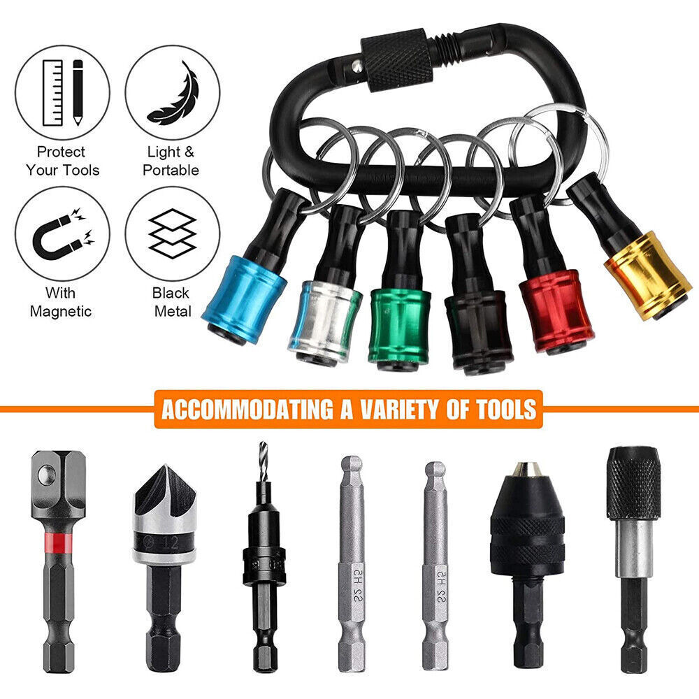 7-21PCS Hex Shank Quick Release Keychain Screwdriver Drill Bit Holder Bits Set