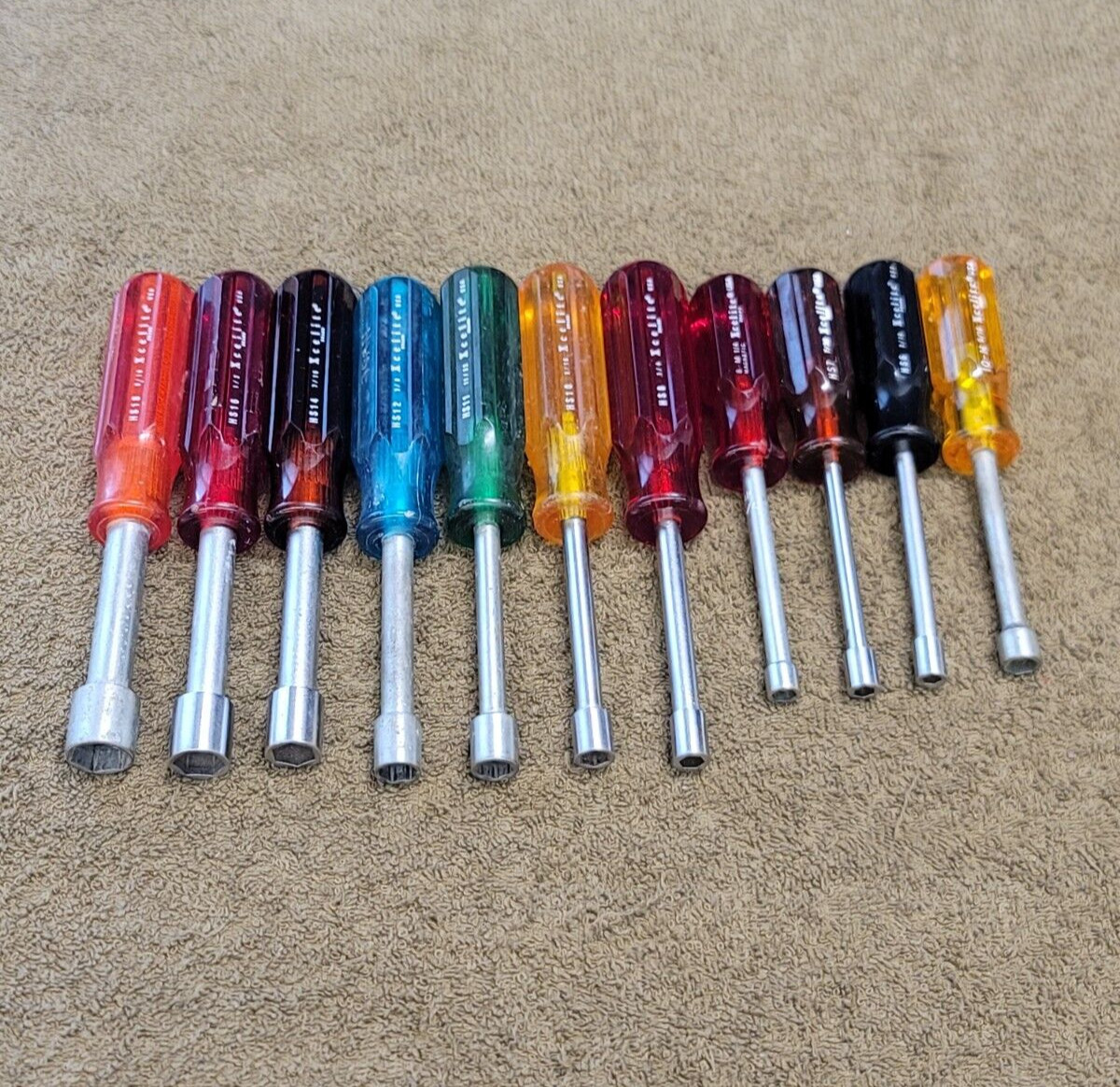 Xcelite HS Nutdriver Set Sae 3/16 7/32 1/4 5/16 11/32 3/8 7/16 1/2 9/16″ USA