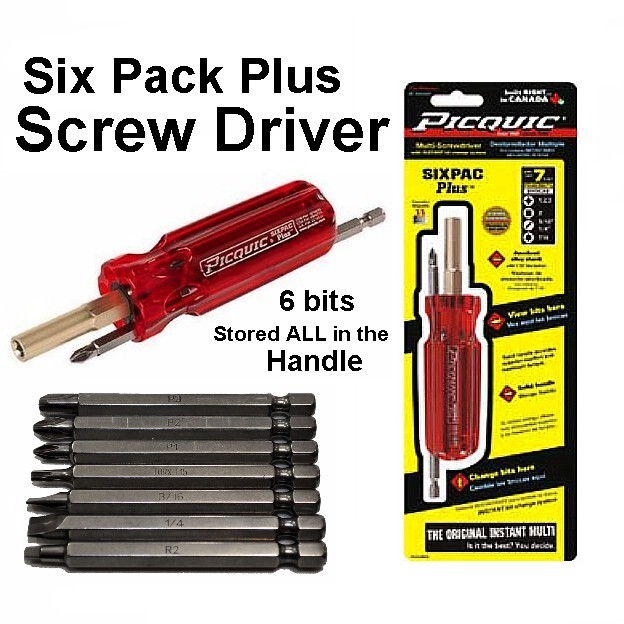 Screw Driver (2) Keychain Power Bit Driver 6 Pc Bit Driver Included – Green Case