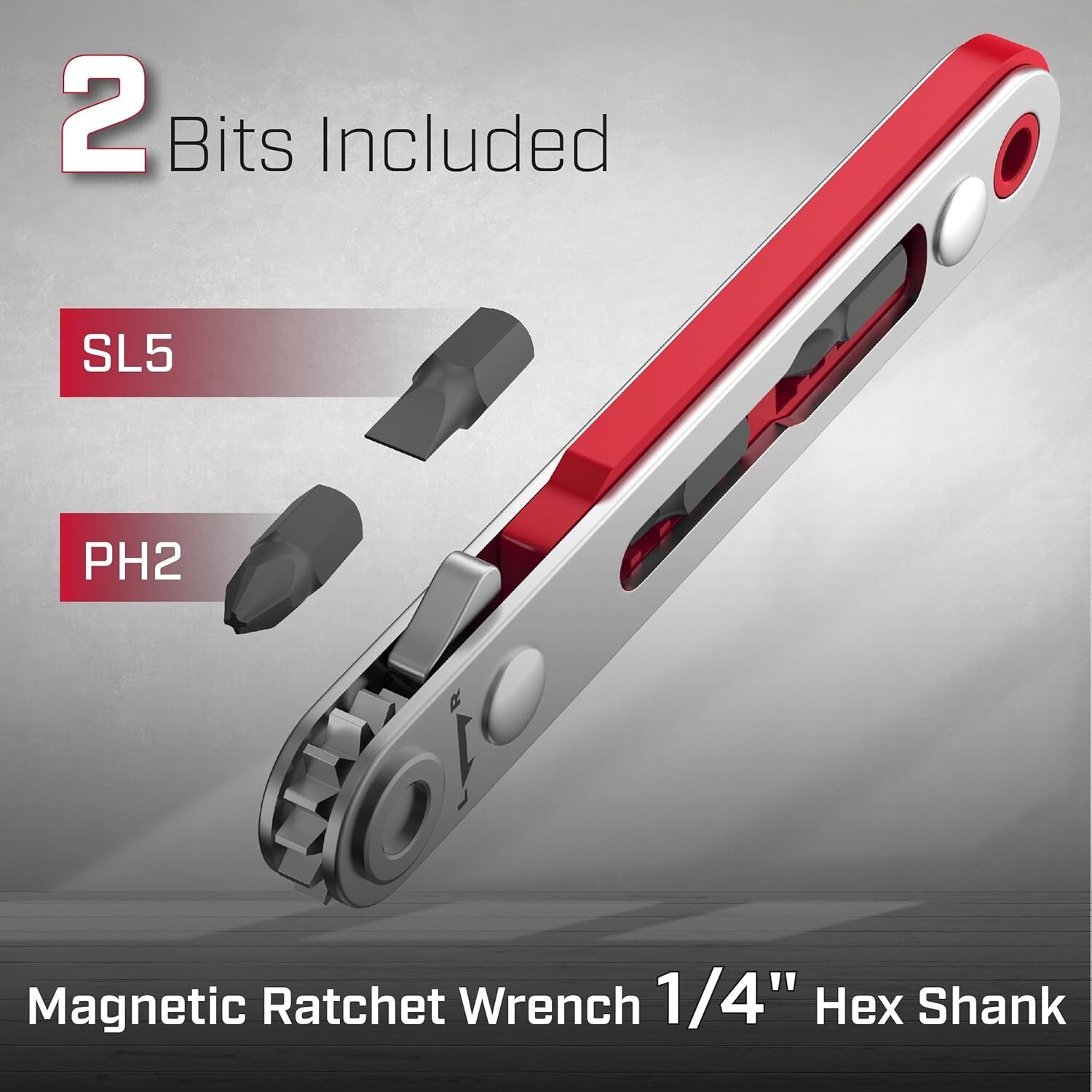 Bates- Mini Ratchet Wrench Screwdriver, 1/4″ Magnetic 90 Degree Screwdriver, Low