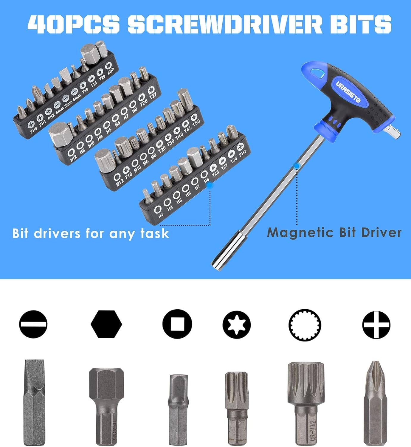 120PCS Magnetic Screwdriver Set Precision Phillips Hex Sockets Black Blue Silver