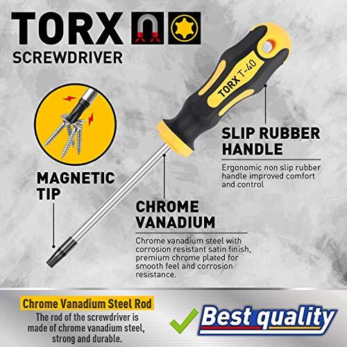 Amartisan 12-Piece Magnetic Torx Screwdrivers Set Magnetic Torx Driver Star Scr