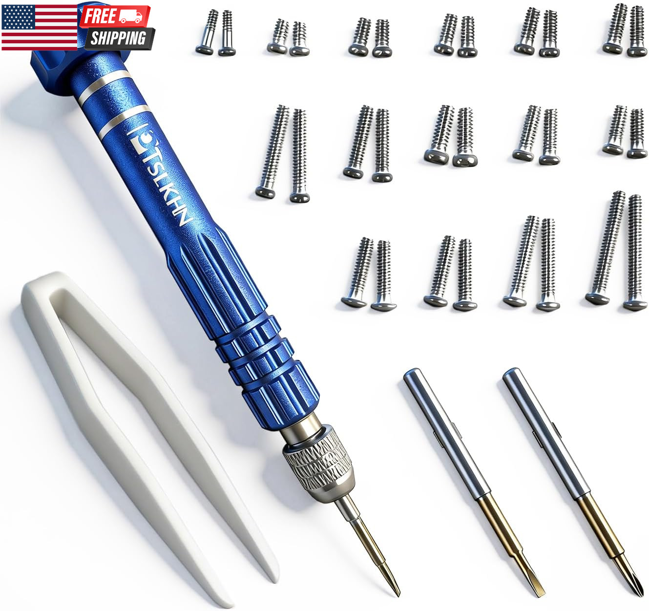 Eye Glass Repairing Kit, S2 Steel Screwdriver with 15 Types of Screws, Precision