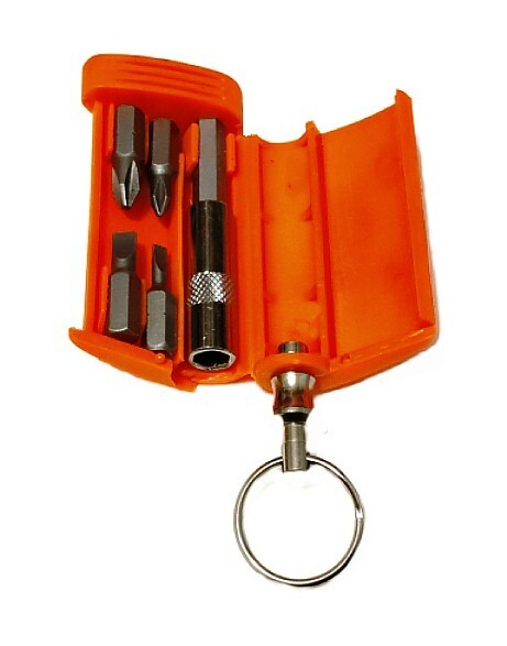 Screw Driver (2) Keychain Power Bit Driver 6 Pc Bit Driver Included – Green Case