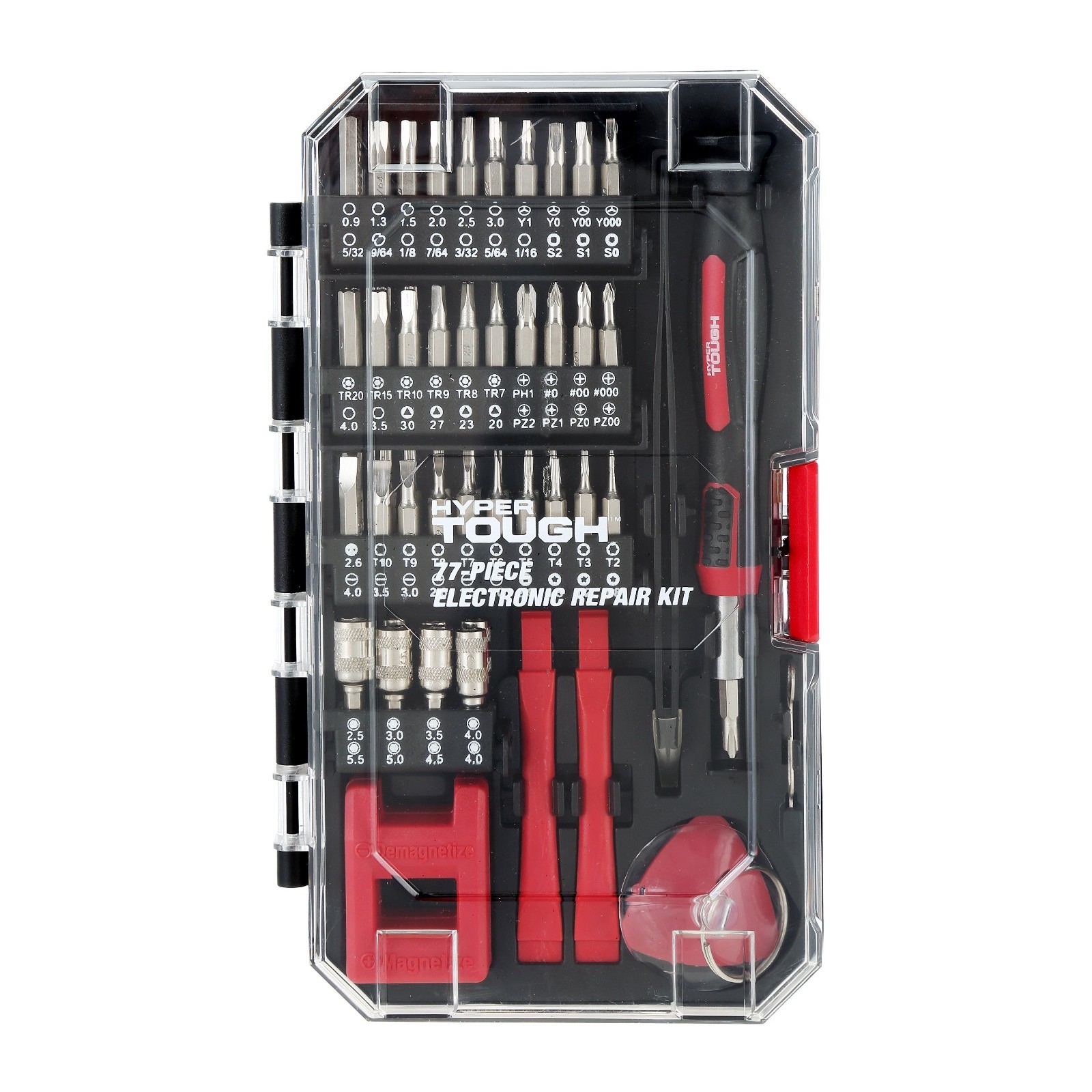 4 pack 77 Piece Precision Tool Kit with Magnetic Screwdriver, Standard Size Bits