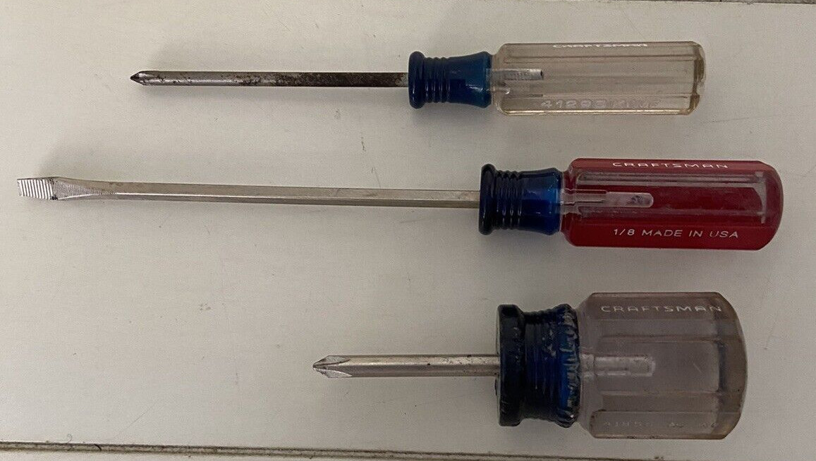 3 Craftsman Screwdrivers 2 Phillips 1 Flathead USA