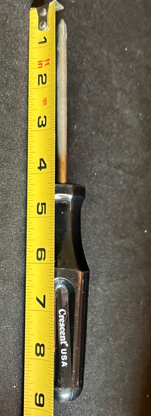 Vintage Crescent Phillips #1 Screwdriver Made in USA Black Great Condition