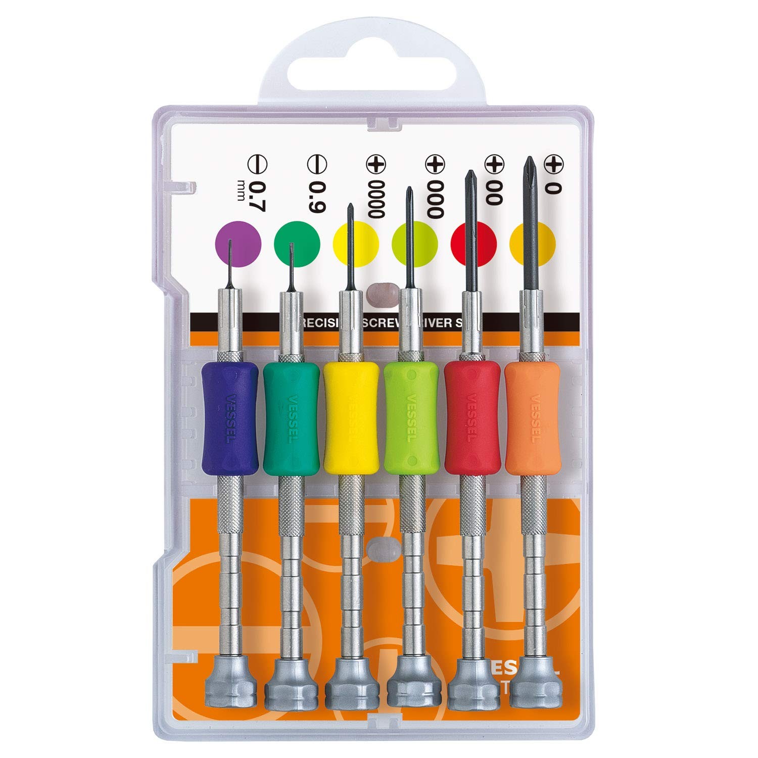 Precision Screwdriver Set 6pcs Phillips +0 00 000 0000 Flat -0.7 -0.9