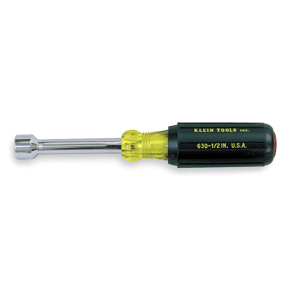 KLEIN TOOLS 630-1/2 Hollow Round Nut Driver, 1/2 in 5LL60